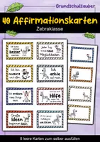 Vorschau - Fördermaterial/Inklusion - 40 Zebra Affirmationskarten für die Zebraklasse - Deckblatt