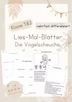 Vorschau - Arbeitsblätter - Lies-Mal Blätter für Klasse 1 & - Die Vogelscheuche - Deckblatt