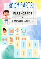 Vista previa - Juegos / Gamificación - Body parts. Tarjetas y juego de parejas. - Portada