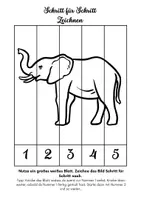 Vorschau - Arbeitsblätter - Kunst: Schritt für Schritt_Zeichnen_Zootiere - Seite 1