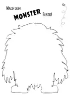 Vorschau - Mal- und Bastelvorlagen - "Mach dein Monster fertig" - Halloween-Ausmalbilder - Seite 1