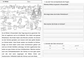 Vorschau - Arbeitsblätter - Leseverständnis | Leseverstehen | Textverständnis | Lesen und verstehen | Winter | differenziert - Seite 2