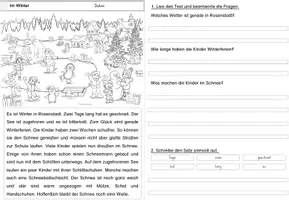 Vorschau - Arbeitsblätter - Leseverständnis | Leseverstehen | Textverständnis | Lesen und verstehen | Winter | differenziert - Seite 3