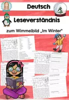 Vorschau - Arbeitsblätter - Leseverständnis | Leseverstehen | Textverständnis | Lesen und verstehen | Winter | differenziert - Deckblatt