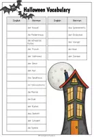 Vorschau - Arbeitsblätter - Halloween - Vokabelliste (4 Versionen) - Seite 3