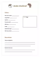 Vorschau - Arbeitsblätter - LÄNDER Steckbrief - Arbeitsblatt - Seite 1
