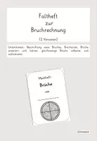 Vorschau - Mal- und Bastelvorlagen - Faltheft Brüche - Bruchrechnung (2 Versionen mit Lösungen) - Deckblatt