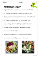Vorschau - Arbeitsblätter - Text der Woche - Vegane Ernährung / Lesetext (ab Klasse 3) / Lesekonferenz - Seite 2
