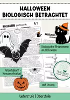 Vorschau - Spiele - Halloween biologisch Biologie Rätsel ab 9. Klasse - Deckblatt
