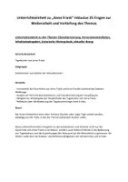 Vorschau - Stundenentwürfe - Unterrichtseinheit zu Anne Frank - Deckblatt