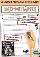 Vorschau - Arbeitsblätter - Youtubevideo: Die Psychologie der der Nazi-Mitläufer-Propaganda im 2.Weltkrieg-Arbeitsblatt mit Fragen - Deckblatt