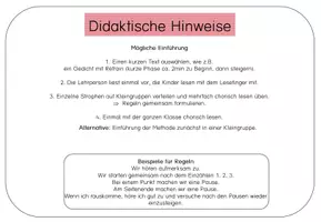 Vorschau - Fördermaterial/Inklusion - Chorisches Lesen - Lesezeit/Leseband - in Druckschrift - Tafelmaterial/Aushang - Seite 1