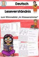 Vorschau - Arbeitsblätter - Leseverständnis zum Wimmelbild "Im Klassenzimmer" (2-fach differenziert) - Deckblatt