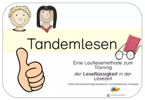 Vorschau - Fördermaterial/Inklusion - Tandemlesen - Leseband/Lesezeit - in Druckschrift - Tafelmaterial/Aushang - Deckblatt
