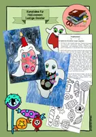 Vorschau - Mal- und Bastelvorlagen - Kunstidee für Halloween; lustige Gespenster - Deckblatt