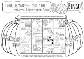Vorschau - Arbeitsblätter - Herbstzeit / Herbstferien - Kreatives Bingo (Finde jemanden, der / die ...) - Seite 3