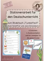 Vorschau - Unterrichtsreihen - Stationenarbeit zum Bilderbuch "Flunkerfisch" - Deckblatt