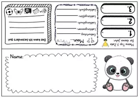 Vorschau - Mal- und Bastelvorlagen - Panda Namensschilder für die Pandaklasse - 3 Vorlagen - Seite 1