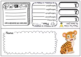 Vorschau - Mal- und Bastelvorlagen - Tiger Namensschilder für die Tigerklasse - 3 Vorlagen - Seite 1