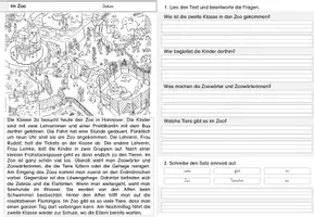 Vorschau - Arbeitsblätter - Leseverständnis zum Wimmelbild "Im Zoo" (2-fach differenziert) - Seite 2