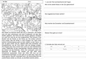 Vorschau - Arbeitsblätter - Leseverständnis zum Wimmelbild "Im Zoo" (2-fach differenziert) - Seite 3