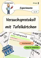 Vorschau - Anderer Materialtyp - Versuchsprotokoll mit Tafelkärtchen / Biologie - Deckblatt
