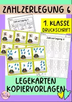 Vorschau - Arbeitsblätter - Zahlzerlegung 6 (Plusaufgaben, Legematerial und AB) - Deckblatt