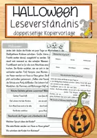 Vorschau - Anderer Materialtyp - Halloween - Leseverständnis - Deckblatt