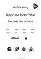 Vorschau - Stationenlernen - Hörst du einen langen oder kurzen Vokal? (30 Karteikarten) doppelter Konsonant - Seite 1