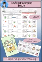 Vorschau - Spiele - Rechenspaziergang Brüche – Einführung Bruchrechnung Klasse 5 | Bildliche Darstellungen in Zahlenbrüche | Mathe Grundschule - Deckblatt