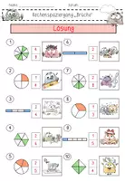 Vorschau - Spiele - Rechenspaziergang Brüche – Einführung Bruchrechnung Klasse 5 | Bildliche Darstellungen in Zahlenbrüche | Mathe Grundschule - Seite 3
