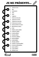 Vista previa - Hojas de trabajo - JE ME PRÉSENTE – Feuille de travail - página 1