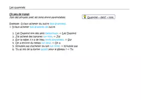 Vorschau - Arbeitsblätter - Les adverbes de quantité exercice+solution - Deckblatt