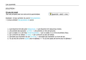 Vorschau - Arbeitsblätter - Les adverbes de quantité exercice+solution - Seite 1