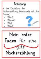 Vorschau - Merkblätter - Nacherzählung & Roter Faden: Plakate (Aufsatz) - Deutsch - Kl. 3/4 - Seite 1