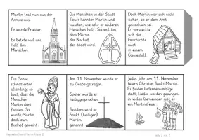 Vorschau - Mal- und Bastelvorlagen - Sankt Martin Ethik Bildkarten und Leporello Klasse 2 - Seite 3