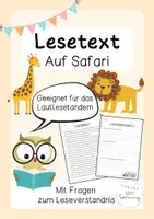 Vorschau - Mal- und Bastelvorlagen - Lesetext/ Lesetandem "auf Safari" - mit Fragen (Klasse 2,3,4) - Deckblatt