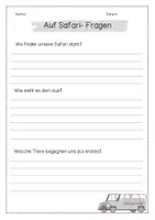 Vorschau - Mal- und Bastelvorlagen - Lesetext/ Lesetandem "auf Safari" - mit Fragen (Klasse 2,3,4) - Seite 2