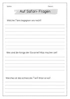 Vorschau - Mal- und Bastelvorlagen - Lesetext/ Lesetandem "auf Safari" - mit Fragen (Klasse 2,3,4) - Seite 3