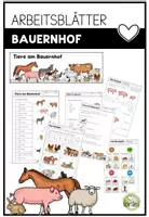 Vorschau - Arbeitsblätter - Tiere am Bauernhof - Milch - Schwein - Bauernhofprodukte - Deckblatt