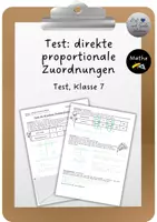 Vorschau - Test - Test: direkte Proportionalität (leicht) - Deckblatt