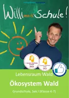 Vorschau - Mal- und Bastelvorlagen - Willi macht Schule: Lebensraum Wald – Ökosystem - Deckblatt