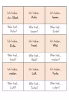Vorschau - Spiele - Ich habe...,wer hat...? - a, m, o, i, l, u, e, s, f, w, r, t & au - Seite 1