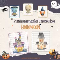 Vista previa - Refuerzo / NEE / Materiales de apoyo - HALLOWEEN - ABN: Puzzles numéricos terroríficos. - Portada