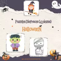 Vista previa - Refuerzo / NEE / Materiales de apoyo - PUZZLES SENCILLOS 4 PIEZAS - PERSONAJES HALLOWEEN - Portada