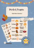 Vorschau - Spiele - Herbst Domino Deutsch Leseförderung - Deckblatt