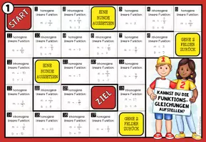 Vorschau - Spiele - LINEARE FUNKTIONEN (Gleichung) - 3 Mathe-Brettspiele - Seite 1