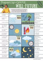 Vorschau - Arbeitsblätter - WILL-FUTURE - Klammerkarten-Spiel - weather forecast - Seite 1