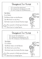 Vorschau - Unterrichtsreihen - Der Herbst - Diktat Klasse 2- DinA5-Heftchen mit Lösungen, Lernwörtern, HA - Seite 3