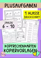 Vorschau - Arbeitsblätter - Zahlen zerlegen, Plusaufgaben (6-10) - Deckblatt